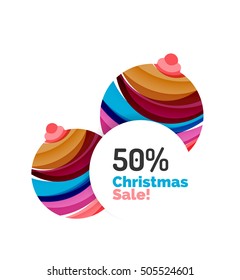 Christmas banner design with blank space for promo text. Vector illustration