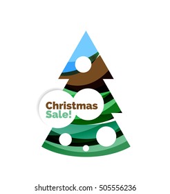 Christmas banner design with blank space for promo text. Vector illustration