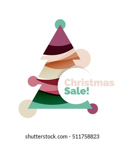 Christmas banner design with blank space for promo text. Vector illustration