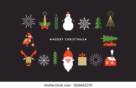 Christmas banner design . Christmas greeting card, poster. Happy New Year. Merry Christmas. Seasons Greetings.