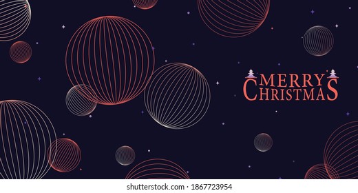 Christmas banner design. Season's greeting web banner design with geometric space style illustration.