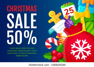 Christmas banner design. Vector illustration