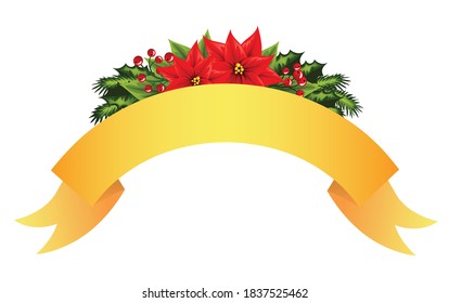 Christmas banner with details on the white background.