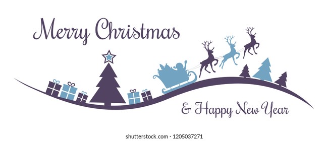 Christmas banner with festive ornaments and greetings. Vector. 