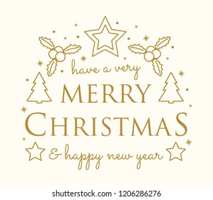 Christmas banner with festive ornaments and greetings. Vector. 