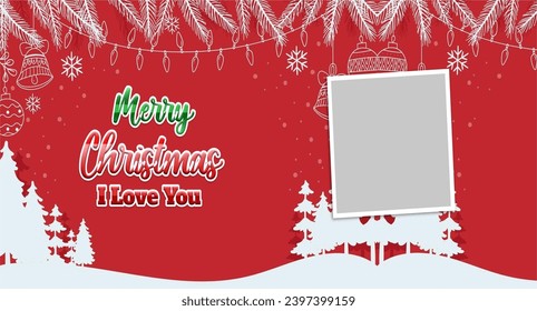 Christmas banner with frame for your photo