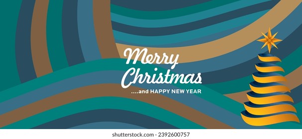 Christmas banner. geometric retro Background with copy space. Horizontal christmas poster, greeting cards, headers, website and others.
