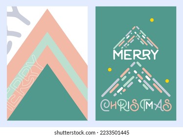 Bandera de Navidad con árboles geométricos