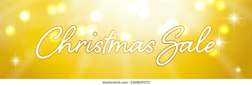Christmas banner with glittering golden background, Vector Illustration