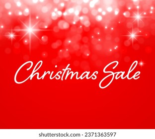 Christmas banner with glittering red background, Vector Illustration