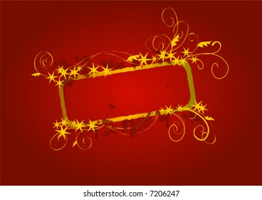 christmas banner in gold and red