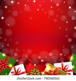 Christmas Banner With Gradient Mesh, Vector Illustration