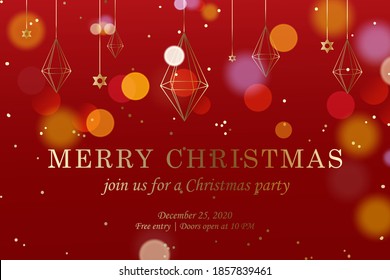 Christmas banner. Horizontal web banner template. Abstract web design, can used for header, footer, layout, letterhed, landing page. Vector illustration