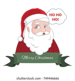 Christmas banner with jolly old Santa and festive text
