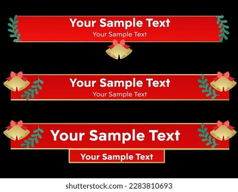 Christmas banner lower third Card strip text video. News Lower Thirds Pack Template. Vector