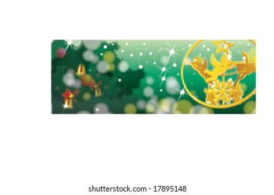 Christmas Banner on green background : vector illustration