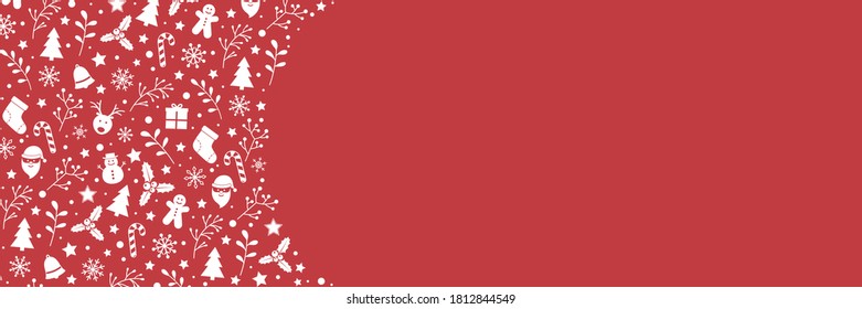 Christmas banner with ornaments and copyspace. Vector