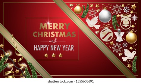 Merry Christmas Happy New Year Sale Stock Vector (Royalty Free ...