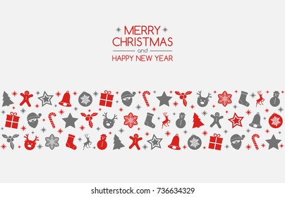Christmas banner in retro style. Vector.