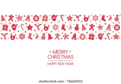 Christmas banner in retro style. Vector.