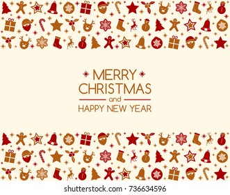 Christmas banner in retro style. Vector.
