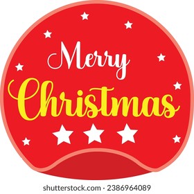 Christmas banner with Ribbons and round sticker vector