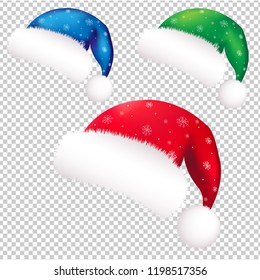 Christmas Banner With Santa Claus Cap With Gradient Mesh, Vector Illustration