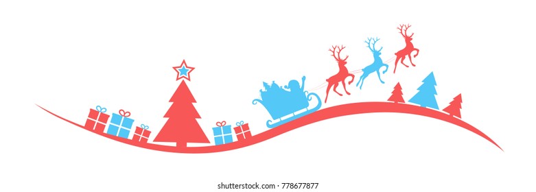 Christmas banner with Santa Claus - Christmas decoration. Vector.