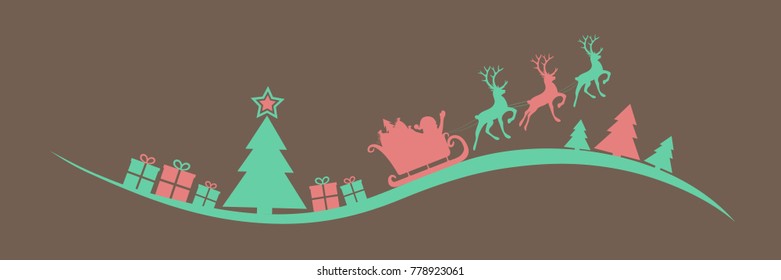 Christmas banner with Santa Claus - Christmas decoration. Vector.