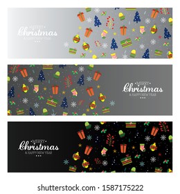 Christmas banner set. Abstract Christmas web banner design template background
