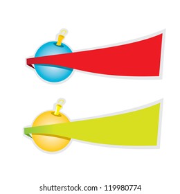 Christmas banner set with ribbon. vector illustration.