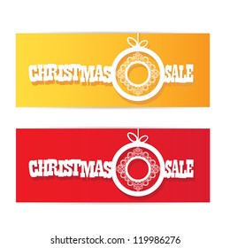 Christmas banner set with ribbon. vector illustration.