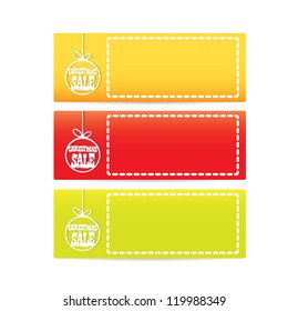 Christmas banner set with ribbon. vector illustration.