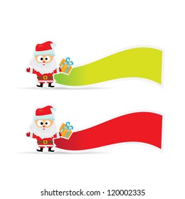 Christmas banner set with ribbon. vector illustration.
