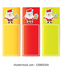 Christmas banner set with ribbon. vector illustration.
