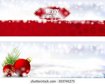 Christmas banner set vector design