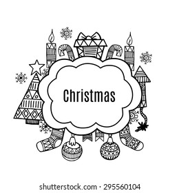 Christmas banner sketch set vector design illustration. Christmas background.