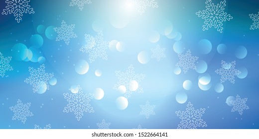 Christmas banner with snowflakes and bokeh lights design