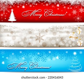 Christmas banner with snowflakes set