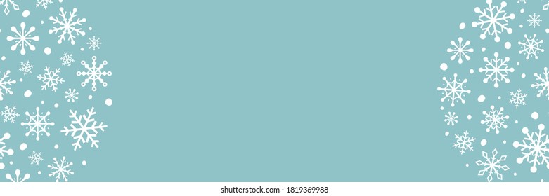Christmas banner with snowflakes. Winter banner with copyspace. Vector