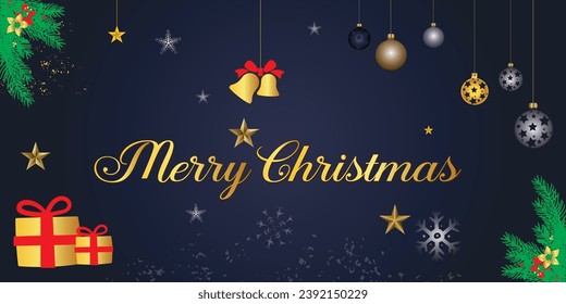 Christmas banner and template decoration. Christmas sale, holiday web banner. Christmas vector background. 