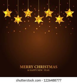 Christmas banner template with illustration of star decoration accessories. Vector illustration.