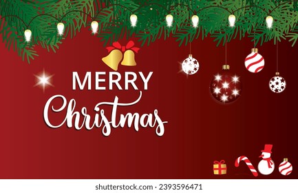 Christmas banner, template, poster design. Christmas background design with light, ball, bell gift.