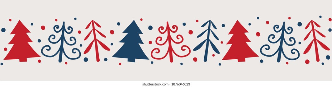 Cartel de Navidad con iconos de árbol. Vector