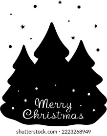 Ilustración vectorial de silueta de árbol de banderas de Navidad