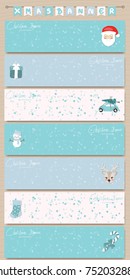 Christmas banner vector design background with snow white and blue color. Detailed vector illustration.