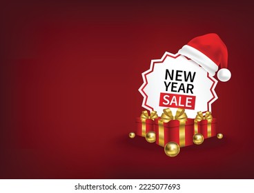 christmas banner vector design christmas elements on red background