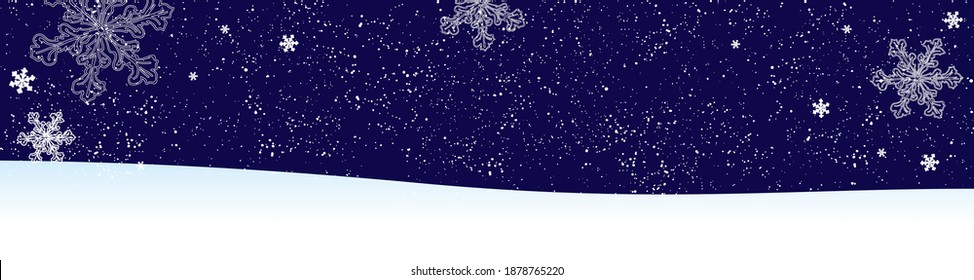 christmas banner vector, happy holidays vector, snowflakes snowfall on dark purple background, LinkedIn banner vector, Instagram logo, Facebook cover, hand drawing of snowflakes, snow vector