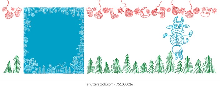 Christmas banner, vector template.