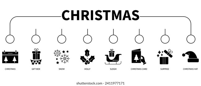 Christmas banner web icon vector illustration concept